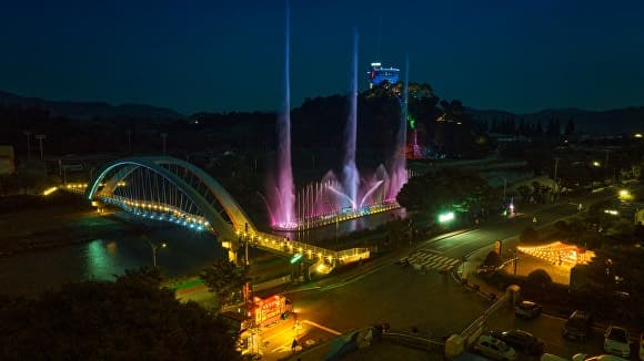 '화순 꽃강길 음악분수쇼' 3월 재개…고해상도 빔프로젝터 설치