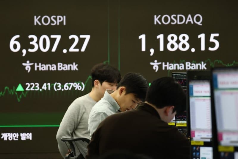 코스피, '육천피' 하루만에 6300선 돌파…엔비디아 훈풍에 삼전·하닉 7%대 급등 '신고가 랠리'