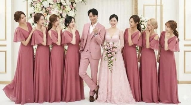 "소녀시대 다 모였네"…온라인 달군 티파니·변요한 웨딩사진, 알고보니 AI 합성