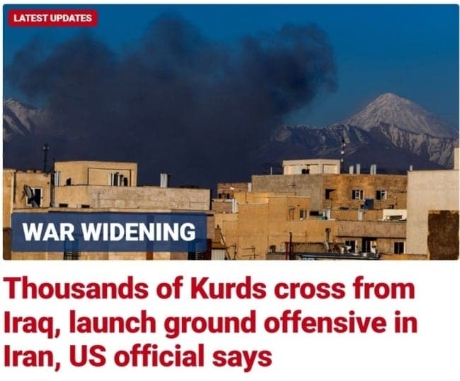 “美 요청으로 이란 지상 공격 감행” 쿠르드족, 이라크 넘어 이란서 지상전 개시