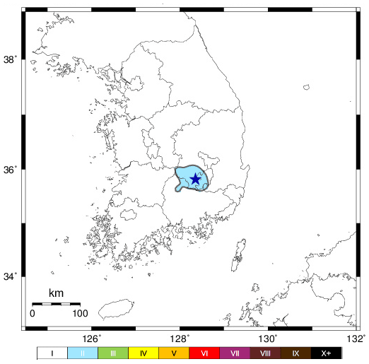 경북 성주 규모 2.6 지진 발생, 대구 등 흔들림