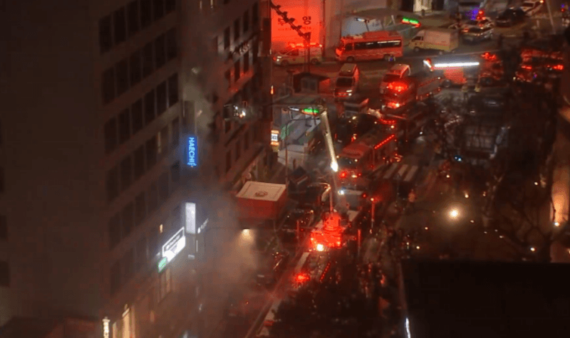 서울 중구 소공동 빌딩 화재로 2명 중상·8명 경상, 10명 부상