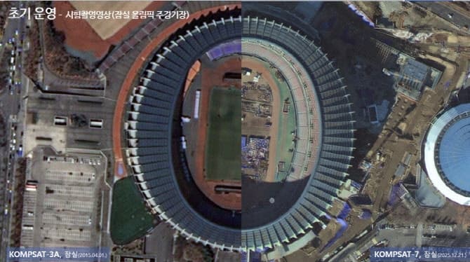 "잠실 올림픽 경기장 옆 도로 위 차량도 뚜렷하네"…'아리랑 7호' 첫 촬영 사진 공개