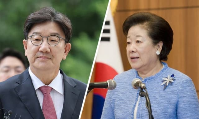 법원, '권성동 2심' 불출석한 한학자·윤영호에 구인영장 발부