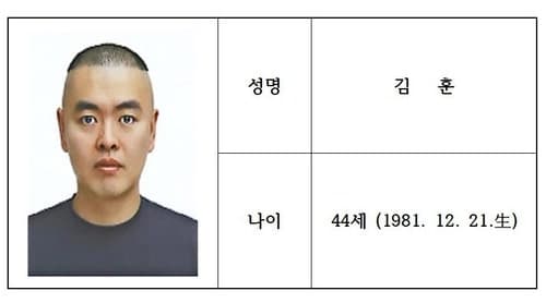 남양주 스토킹 살인범 김훈 신상공개