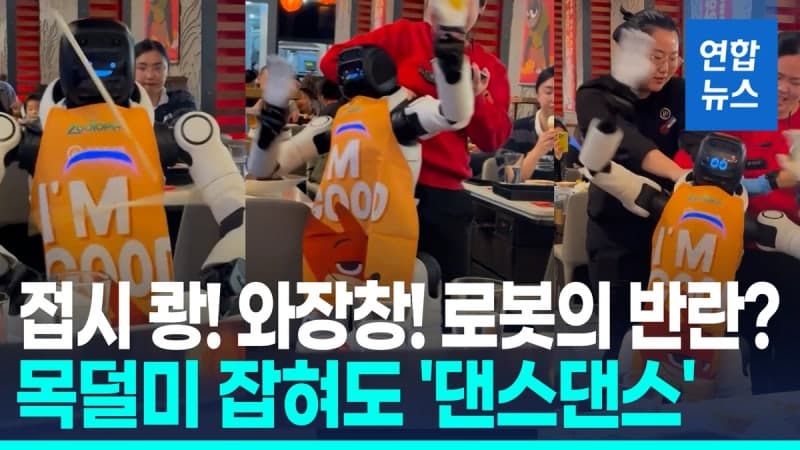 "전원 버튼 어딨어" 美 훠궈 식당서 춤추다 폭주한 로봇 난동에 직원들 '진땀'