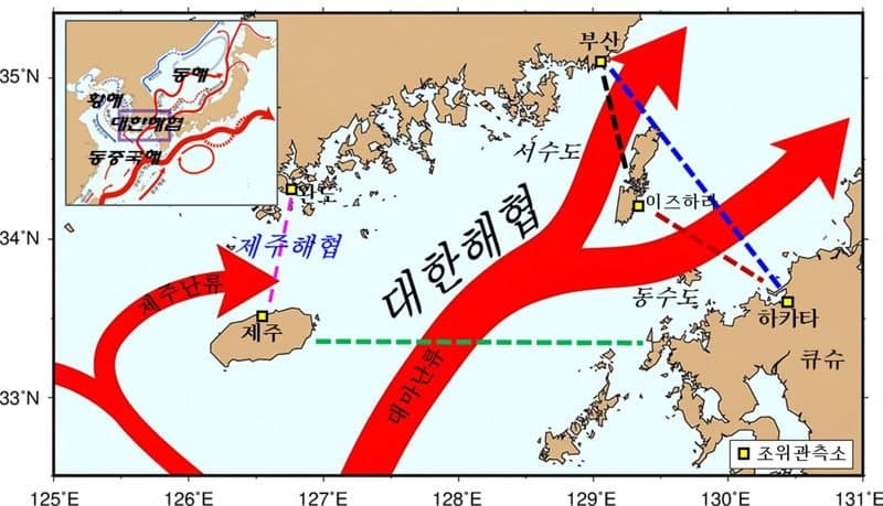 “대한해협 유입 해류, 17%가 제주해협 통과 바닷물”