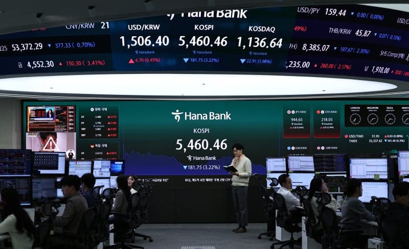 '터보퀀트' 쇼크에 코스피 3% 넘게 급락…삼전·SK하닉 동반 약세