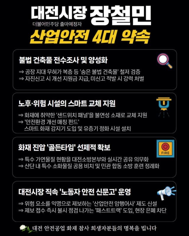 장철민 "제2의 안전공업 사태 막겠다"…대전형 산업안전 공약 발표