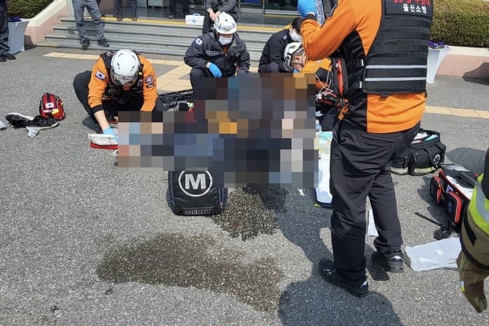 “李대통령님 선처 부탁합니다” 택배노조 간부, 거액 세금 추징에 동울산세무서 앞 분신 시도