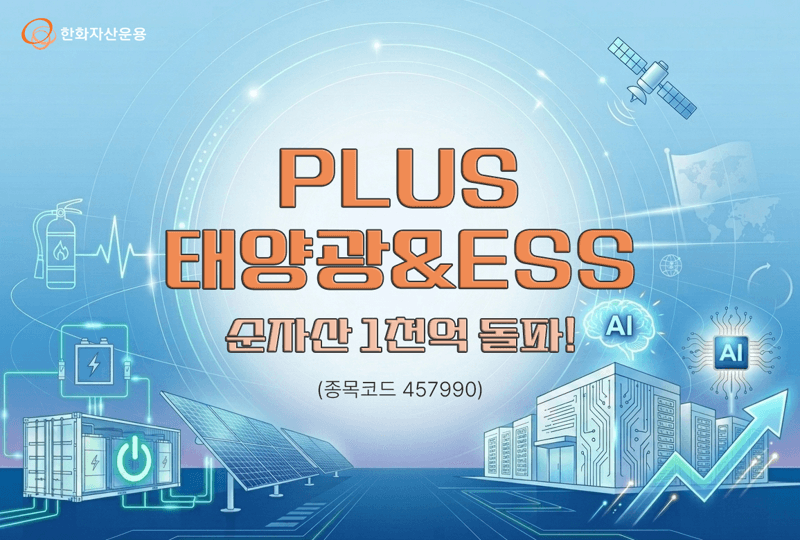 한화운용 'PLUS 태양광&ESS' ETF 순자산 1000억 돌파, 지구 넘어 우주로
