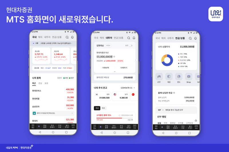 현대차증권, MTS 홈 화면 전면 개편…"AI 기반 브리핑·개인화 투자 경험" 제공
