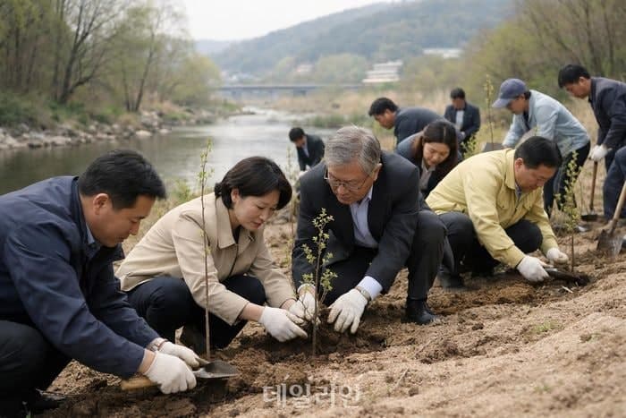 정부·삼성전자, 2030년까지 26만그루 나무 심는다…경안천서 첫 삽