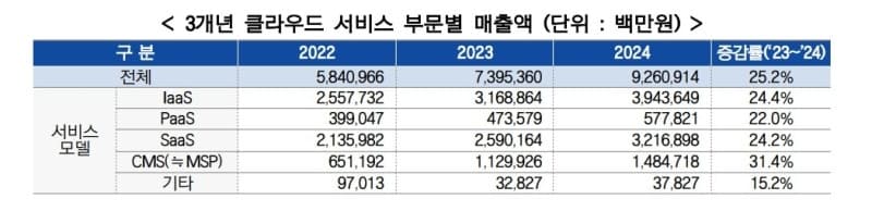 국내 클라우드 시장 매출 9조원 돌파…AI 열풍에 25.2% 급성장