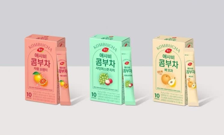 동서식품, 칼로리 부담 낮춘 '동서 애사비 콤부차' 신제품 3종 출시