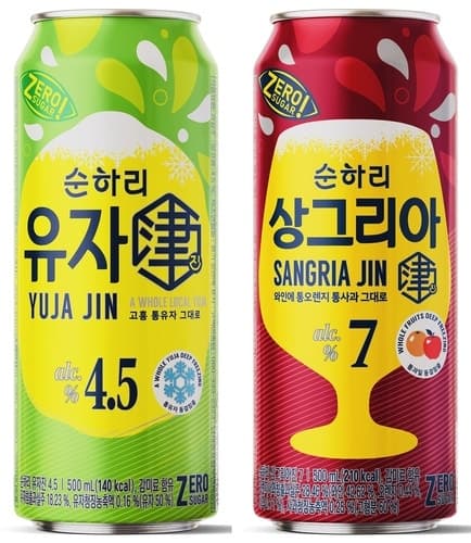 롯데칠성, 과실탄산주 '순하리진' 재정비…신제품 '순하리 유자진', '순하리 상그리아진' 2종 출시