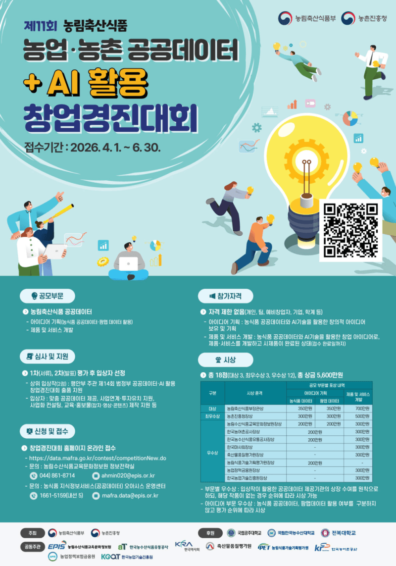 “농업도 AI로”…농식품부, 공공데이터·AI 창업경진대회 개최