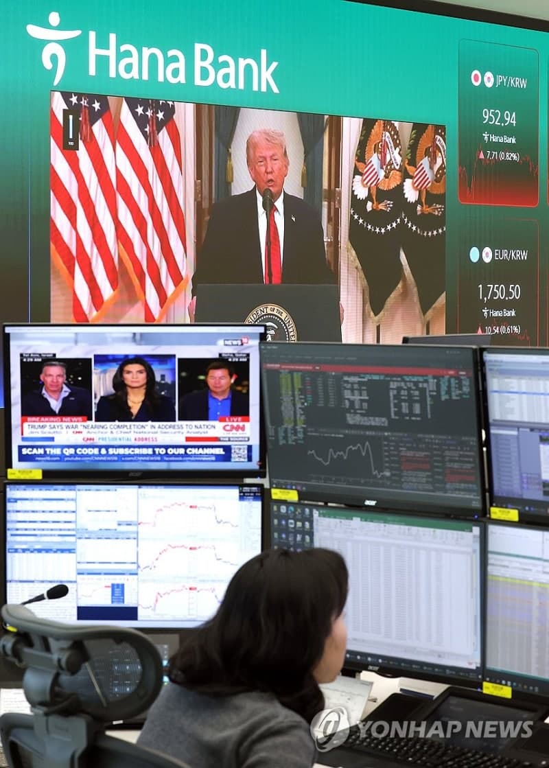 트럼프 강경 발언에 코스피 4%대 급락, 환율 20원 가까이 반등
