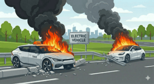 천안·창원서 전기차 잇따라 전소…가드레일·연석 들이받고 '활활'