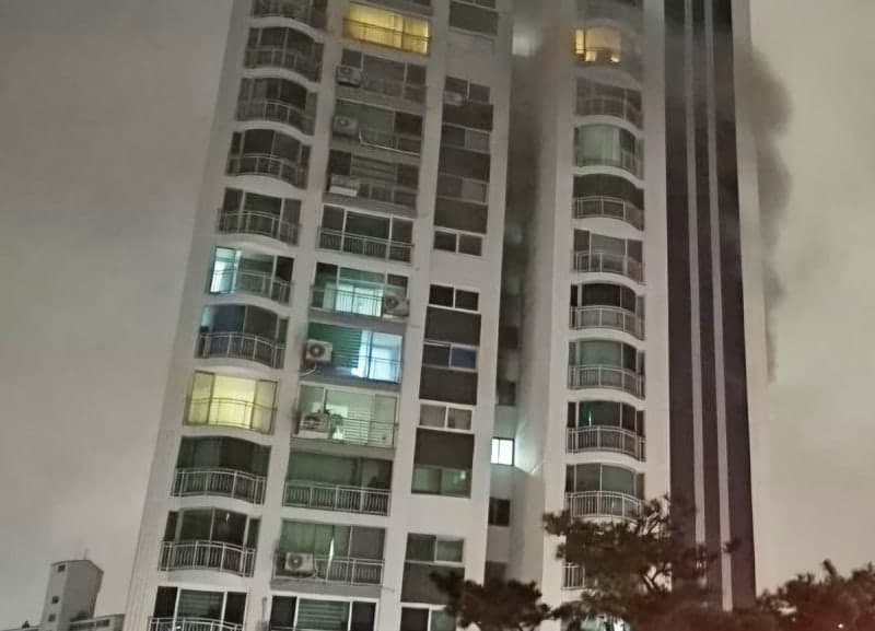 수원 아파트 화재, 인명피해 없이 진화