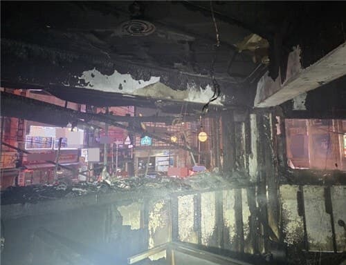 인천 구월동 라이브 카페 화재…80대 심정지, 40~50대 여성 4명 부상