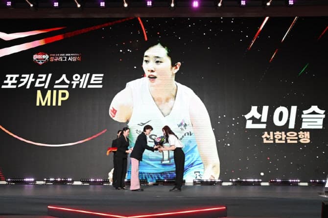 동아오츠카, 신한은행 신이슬 선수에 '포카리스웨트 MIP' 시상