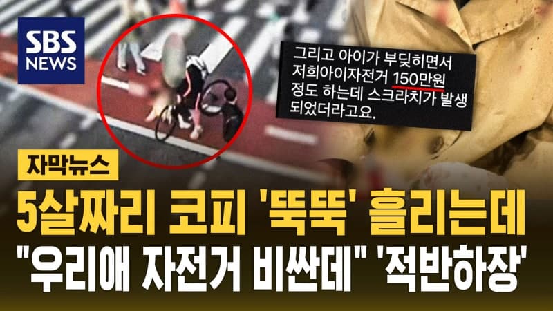 5살 아이 피 흘리는데 "150만원 자전거 기스 나" 적반하장