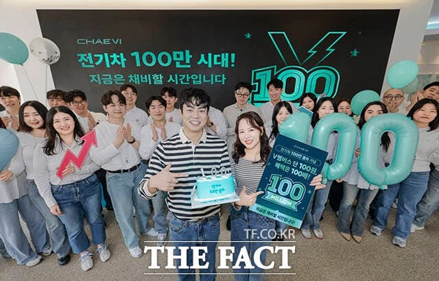 채비, 전기차 100만 대 돌파 기념 'V멤버스' 100원 구독 프로모션 실시