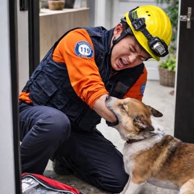 사람 구하러 갔다 구급대원 봉변…문 열자마자 달려든 반려견에 물려 부상