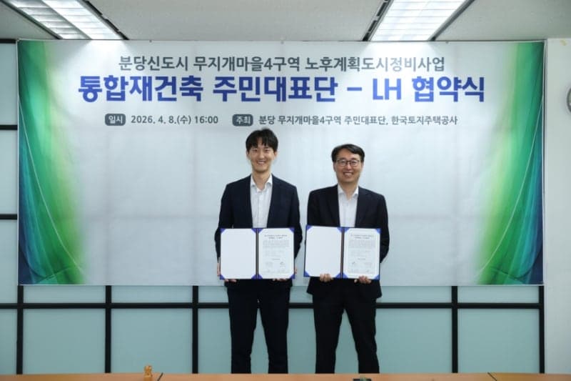 LH, 분당 통합재건축 2차 특별정비구역 지정 지원 협약 체결