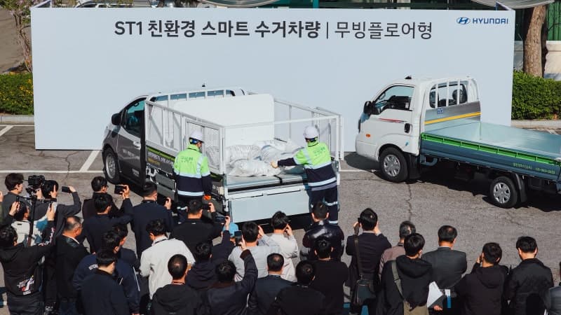 현대차, 성북구서 'ST1 스마트 수거차' 실증…대기오염·소음 줄인다