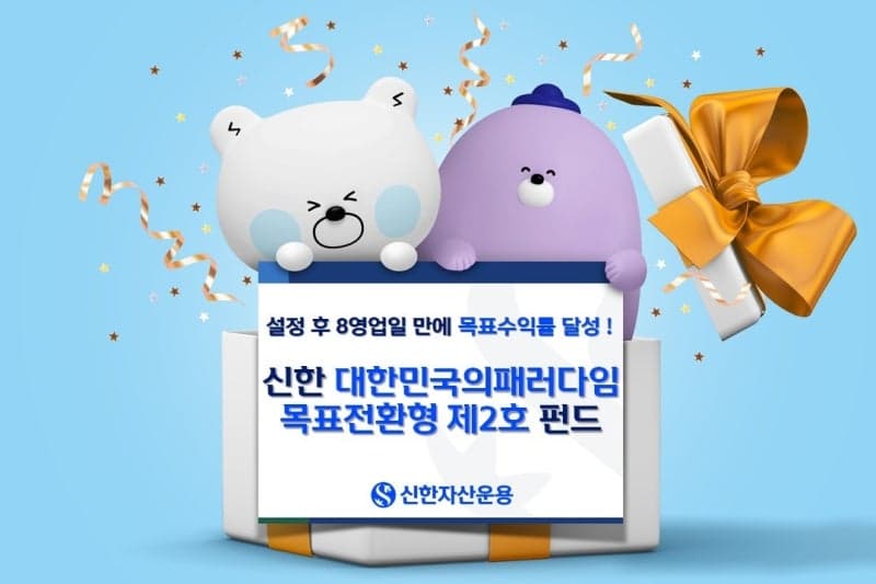 신한운용 '대한민국의패러다임목표전환형 제2호' 펀드 목표수익률 달성