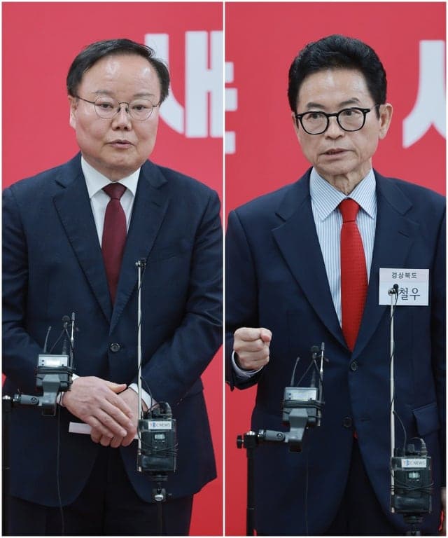 김재원 "끝장토론" vs. 이철우 "직 박탈해야"…국힘 경북도지사 후보 경선 막바지까지 '공방'