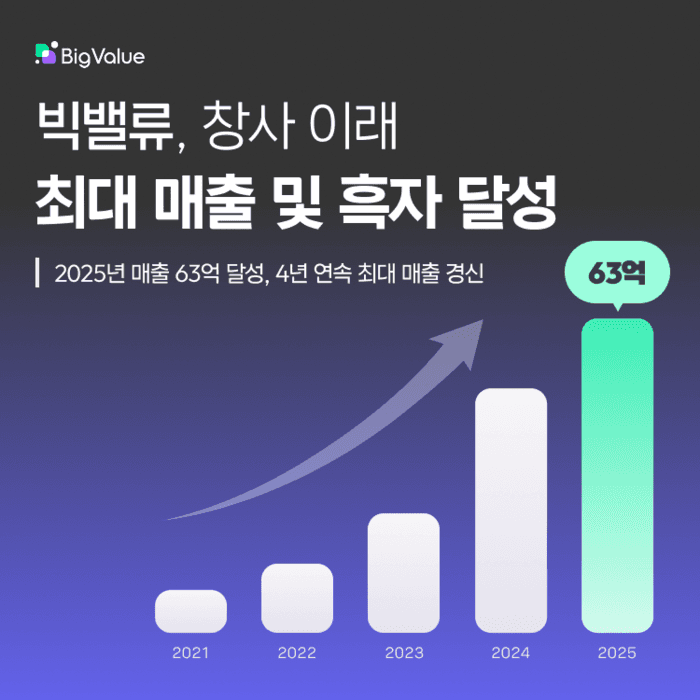 빅밸류, '데이터테크' 전략으로 4년 연속 매출 성장 및 영업이익 흑자 달성