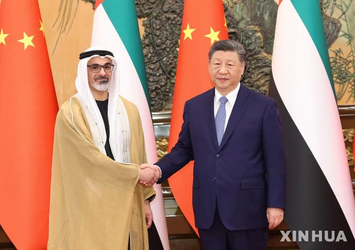 시진핑, UAE 왕세자·스페인 총리와 연쇄 회동 "정글법칙 회귀 안돼…다자주의 수호"