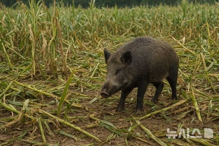 세종시 아파트 단지 활보한 멧돼지 2마리…경찰·소방 출동