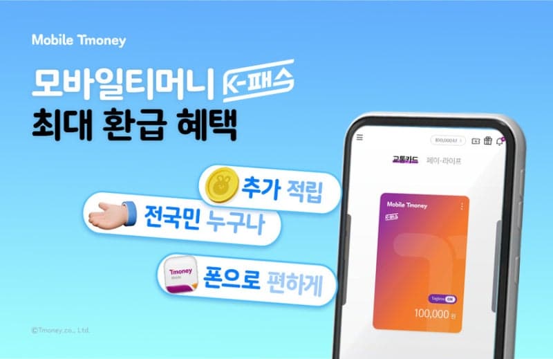 “고유가 시대 교통비 부담 낮춘다”…모바일티머니 K-패스, 최대 83% 환급에 추가 적립까지