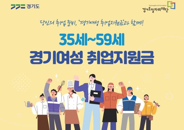 경기도, 35~59세 미취업 여성 300명에 구직활동비 최대 120만원 지원