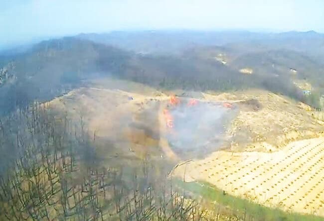 안동 길안면 야산서 산불 발생…헬기 4대 투입 진화 중