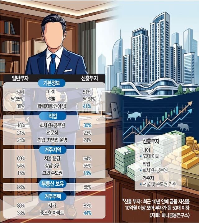 신흥 부자 30%는 월급쟁이, "부동산보다 금융" 투자로 10년 만에 10억 불려