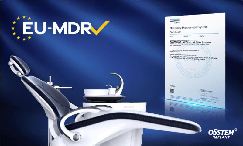 오스템임플란트 유니트체어 K3·K5, 유럽 의료기기 규정 인증 획득 "수출 기대"
