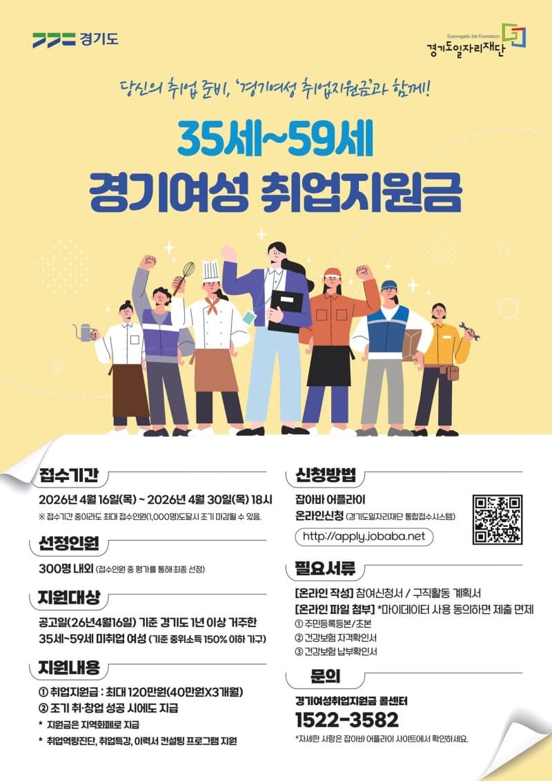 "경단녀 재취업 돕는다"…경기도, 미취업 여성 300명에 구직활동비 최대 120만원 지원