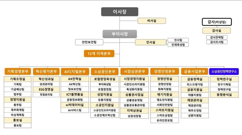 소진공, AI·디지털·금융 기능 강화 조직개편…AI디지털본부 신설 및 금융정책실 신설