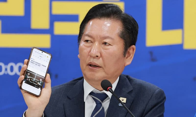 정청래, 장동혁 지역구 찾아 "야당 대표가 차관보 뒷모습만…외교 참사" 직격