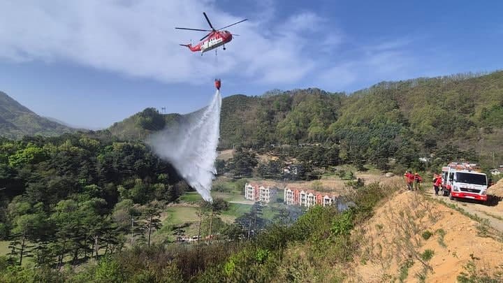 양양 서면 산불, '헬기 6대' 투입 2시간여 만에 진화…113명 대피