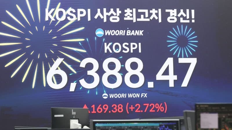 코스피, 전쟁공포 딛고 장중 사상 최고치 경신…6,380선 마감