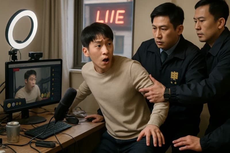 벌금 납부 무시하던 BJ, 라이브 방송 중 '간판'에 덜미 잡혀 검거