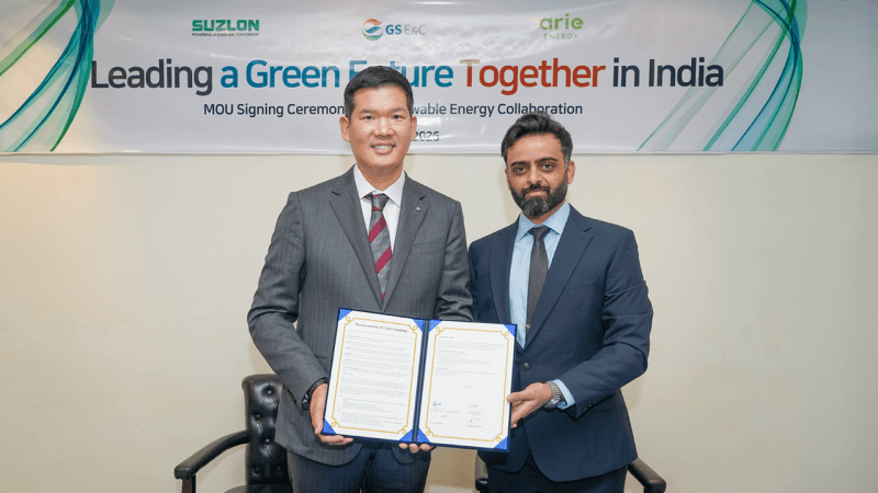 허윤홍 GS건설 대표, 인도 신재생에너지 시장 개척 MOU 체결