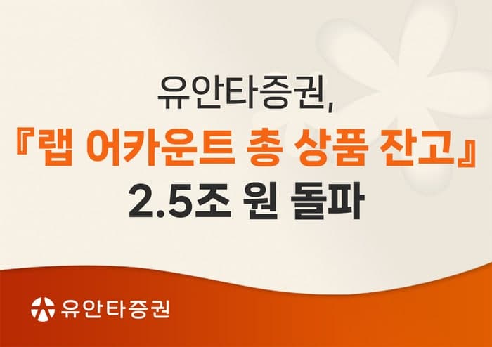 유안타증권, '랩 어카운트' 총 상품 잔고 2조5천억원 돌파