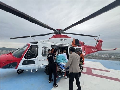 “전국이 하나의 관할” 소방헬기 통합 출동, 360km 날아 고위험 산모 살려